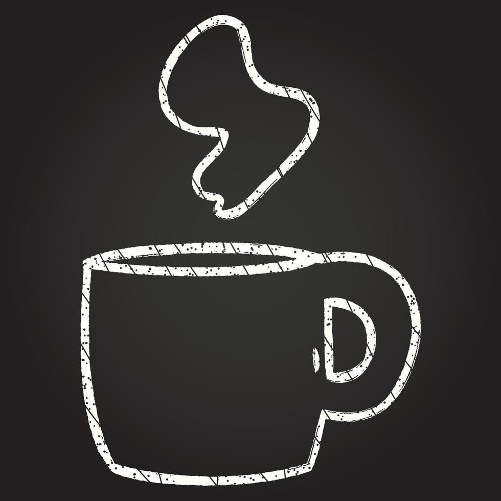 disegno a gesso caffè caldo vettore