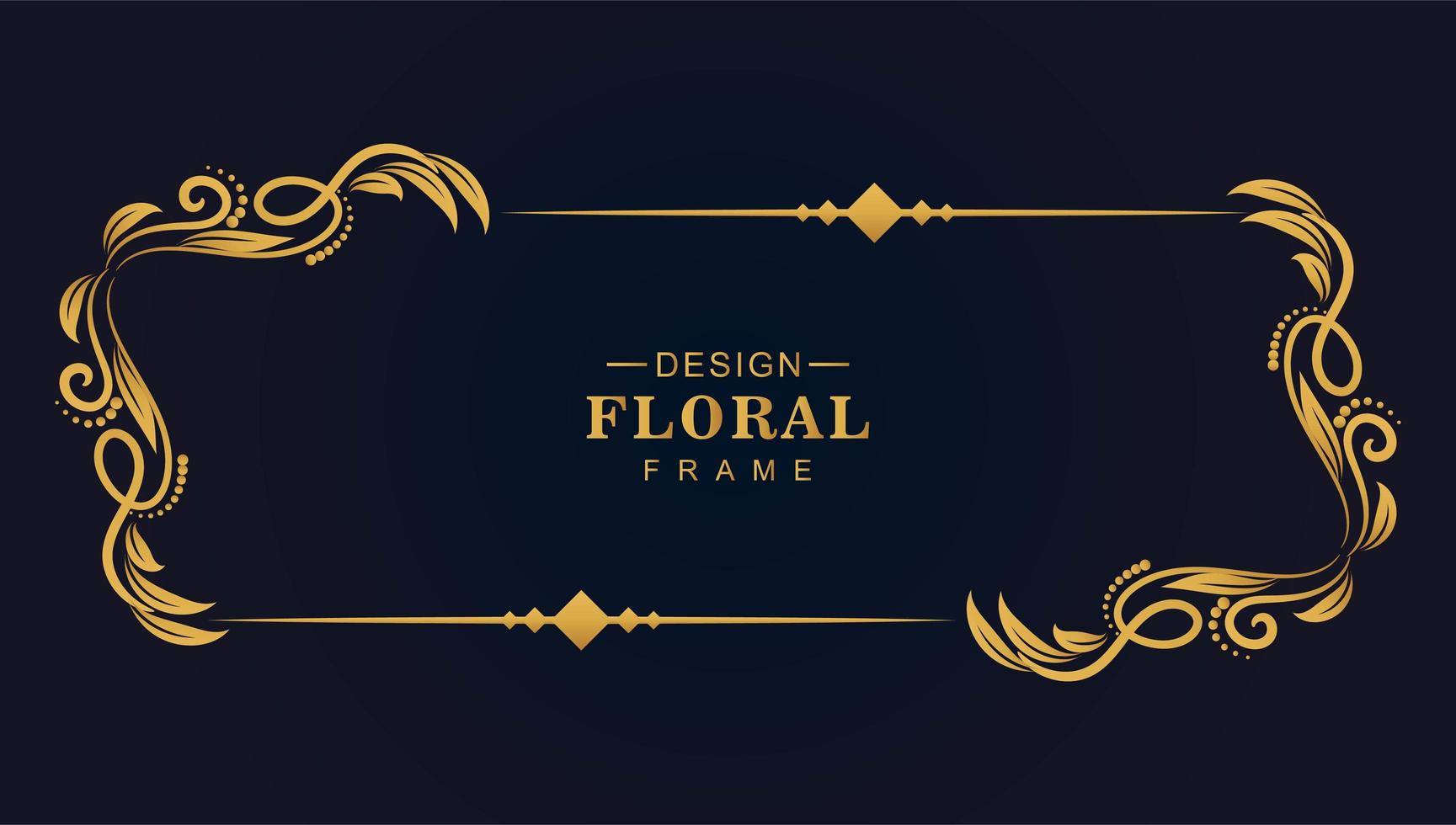 design del telaio artistico floreale oro vettore