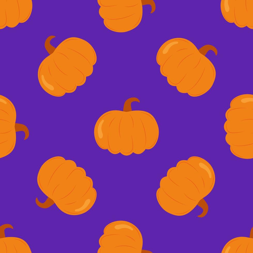 senza soluzione di continuità modello con zucche. Halloween zucche su un' viola sfondo. sfondo, Stampa, moderno tessile disegno, involucro carta, scrapbooking. vettore