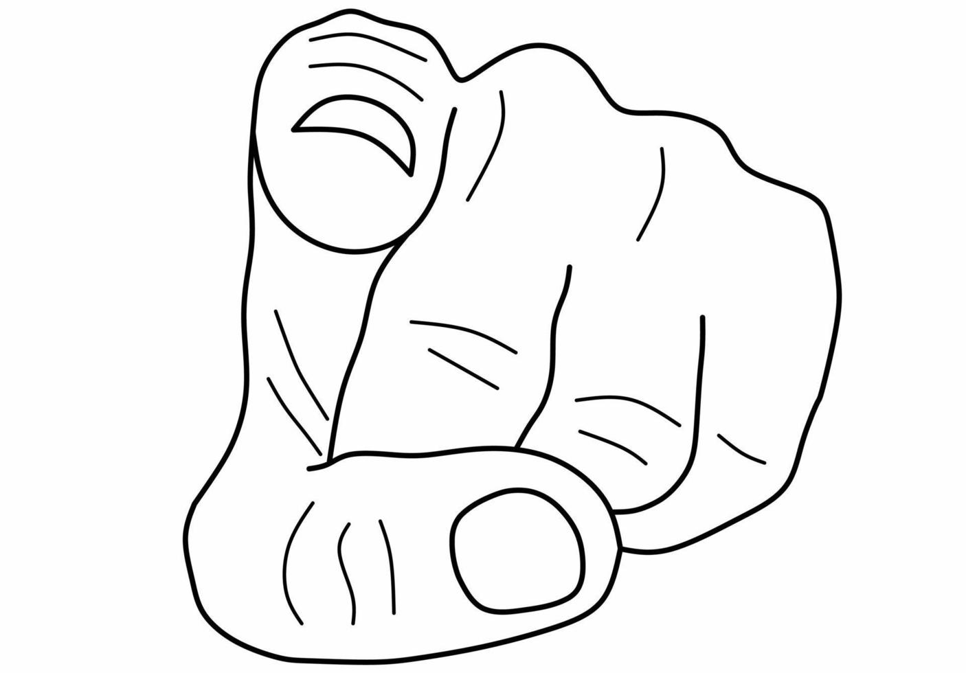 schema puntamento dito o mano puntamento icona isolato su bianca sfondo vettore