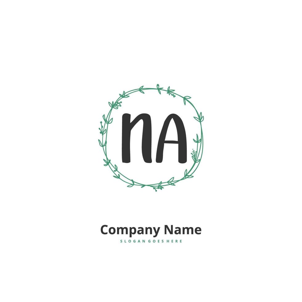 n / A iniziale grafia e firma logo design con cerchio. bellissimo design manoscritto logo per moda, squadra, nozze, lusso logo. vettore