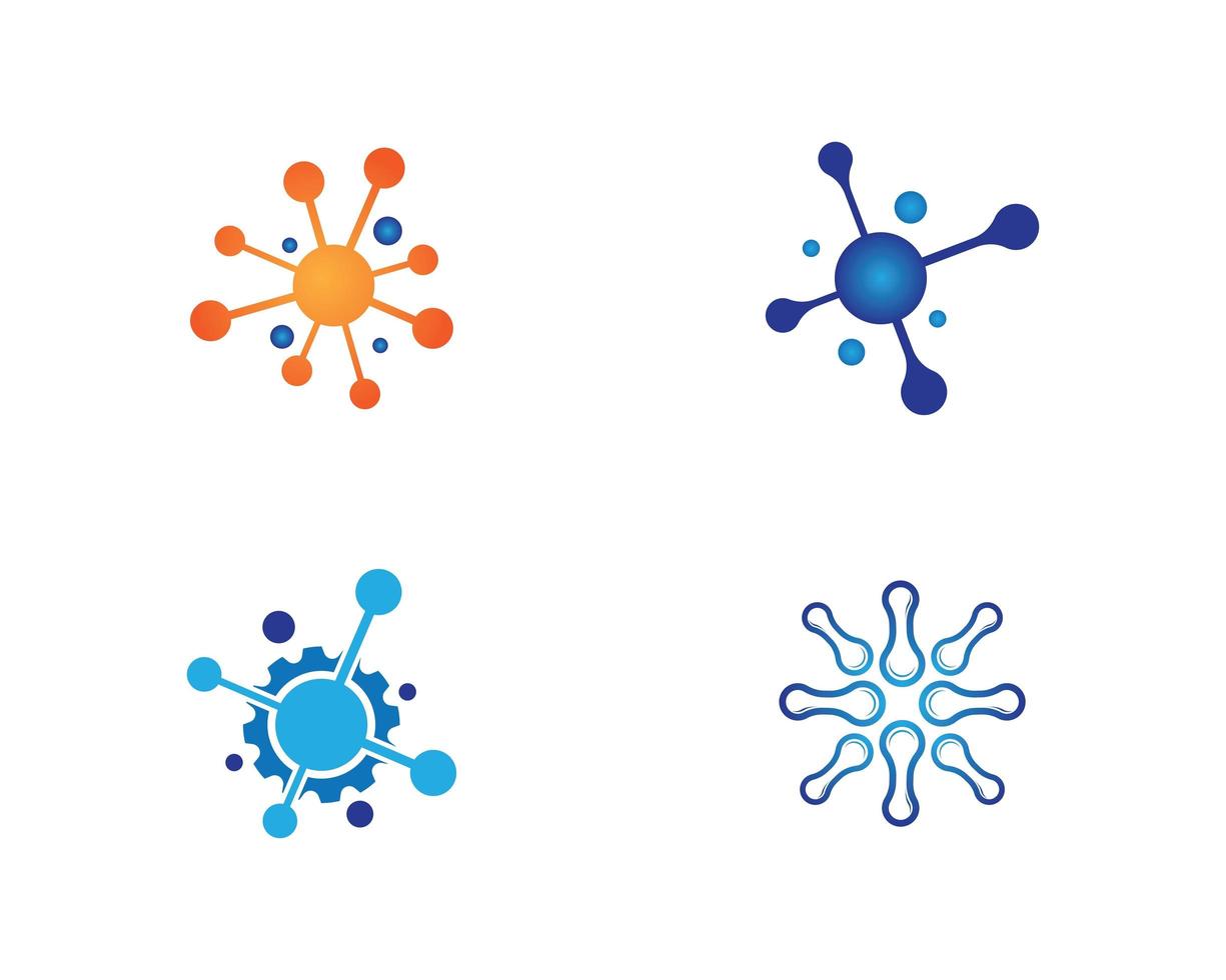set di logo della molecola vettore