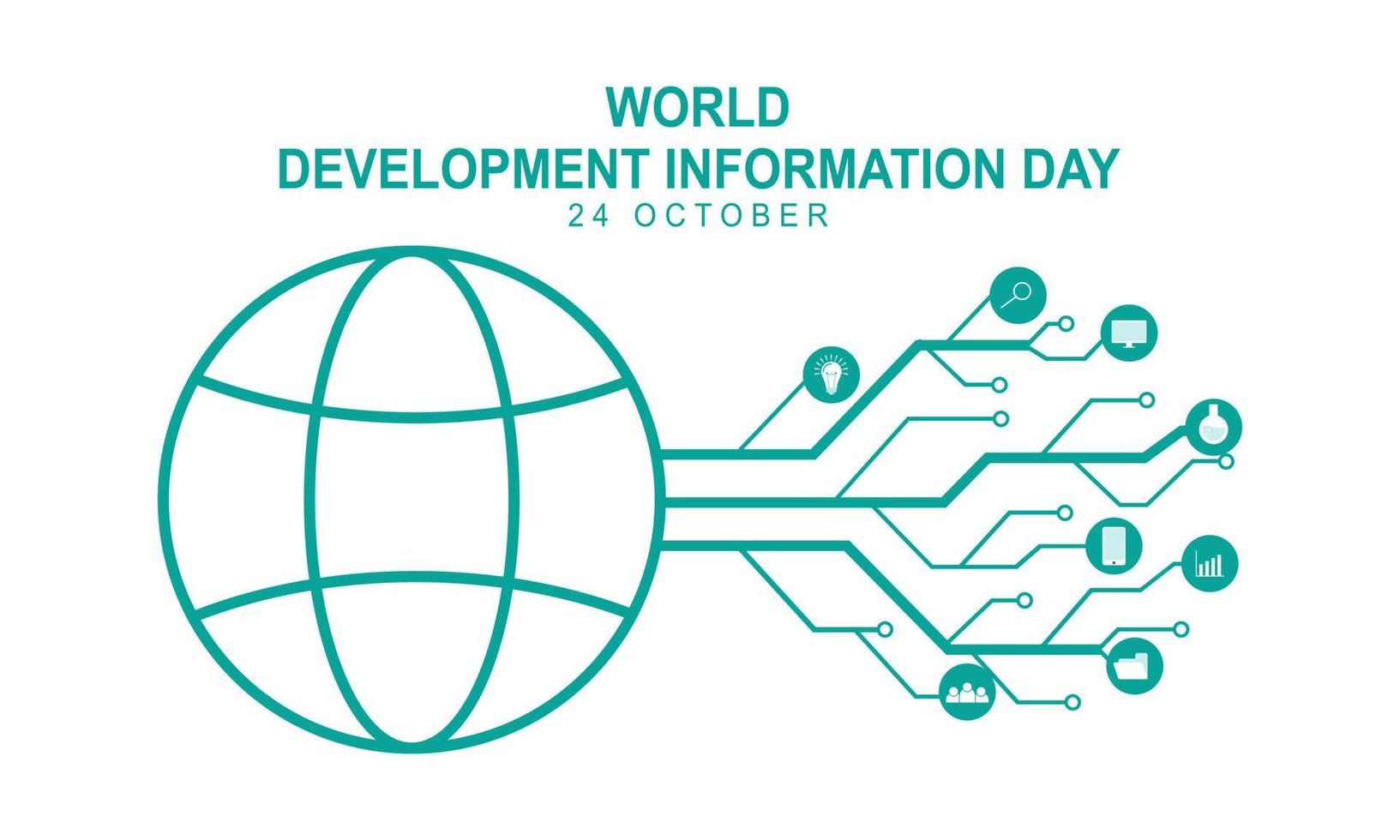 mondo sviluppo informazione giorno. tecnologia informazione icona illustrazione vettore