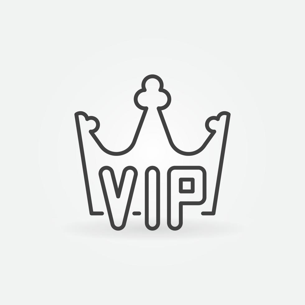 vip corona lineare vettore icona o logo