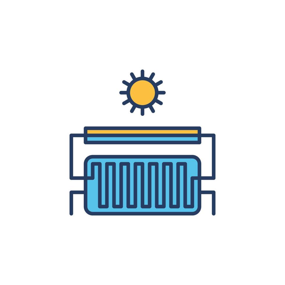 solare riscaldamento colorato icona. solare acqua riscaldatore vettore cartello