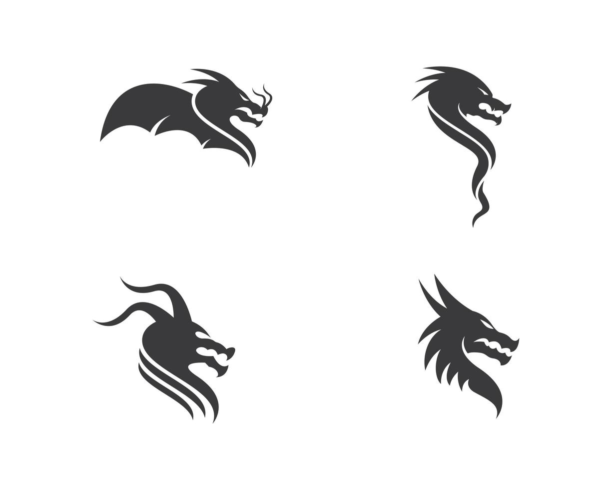 icona del logo testa di drago vettore
