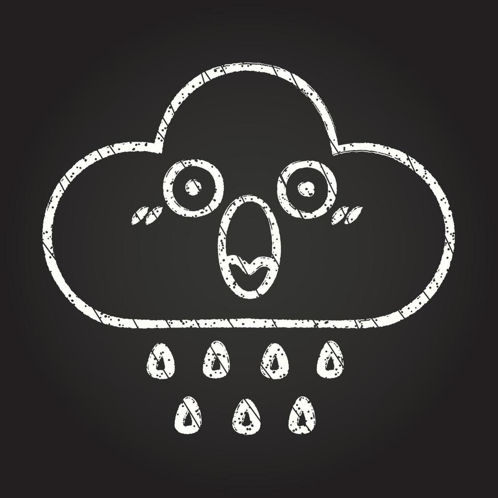disegno con il gesso della nuvola di pioggia vettore