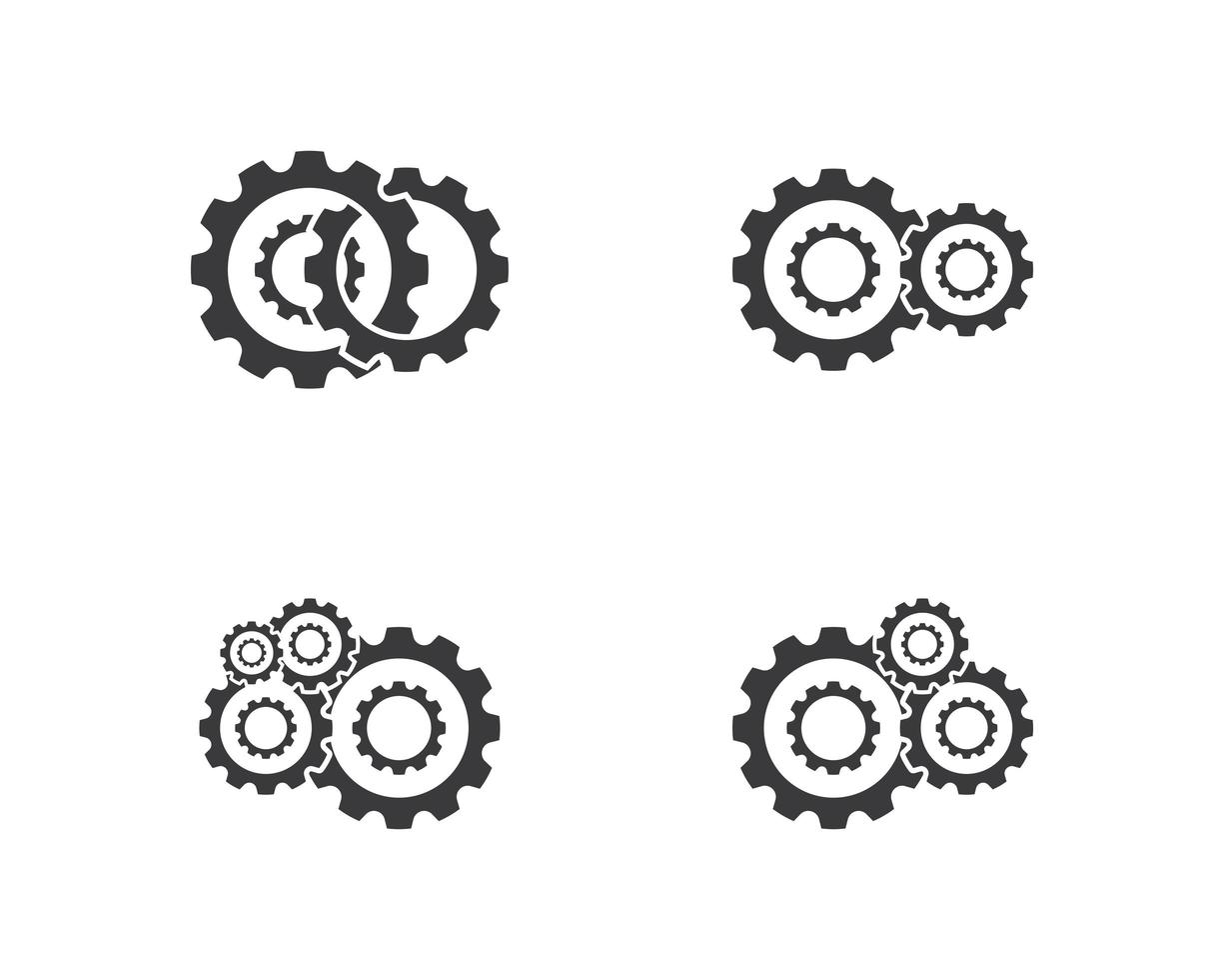 set di macchine per ingranaggi vettore