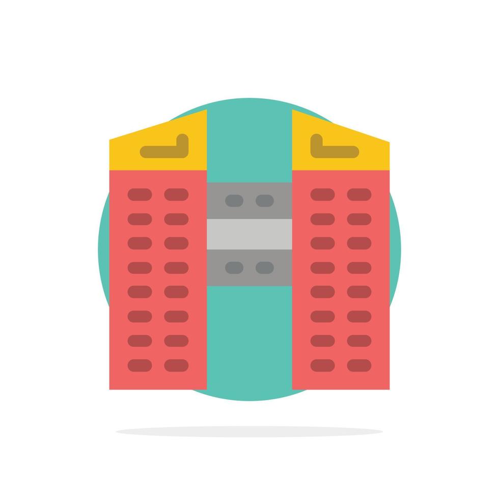 edifici città costruzione astratto cerchio sfondo piatto colore icona vettore