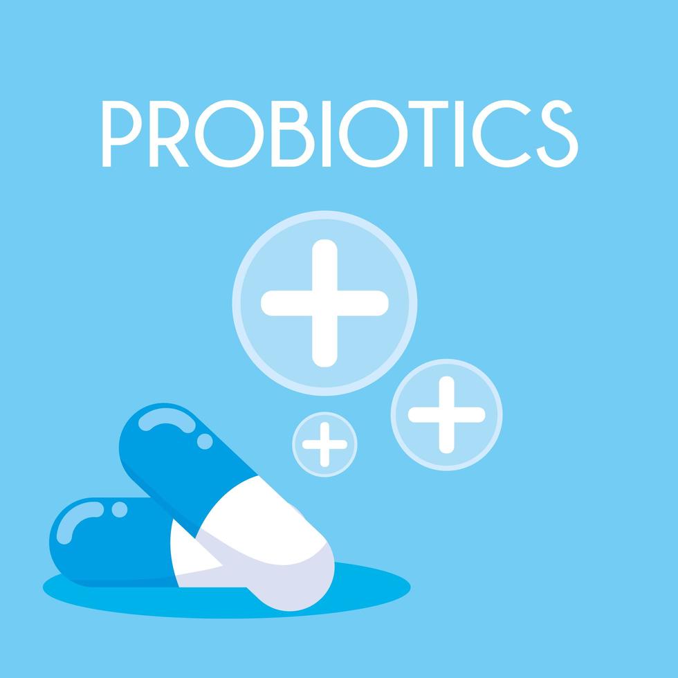 icona di capsule di medicina probiotici vettore