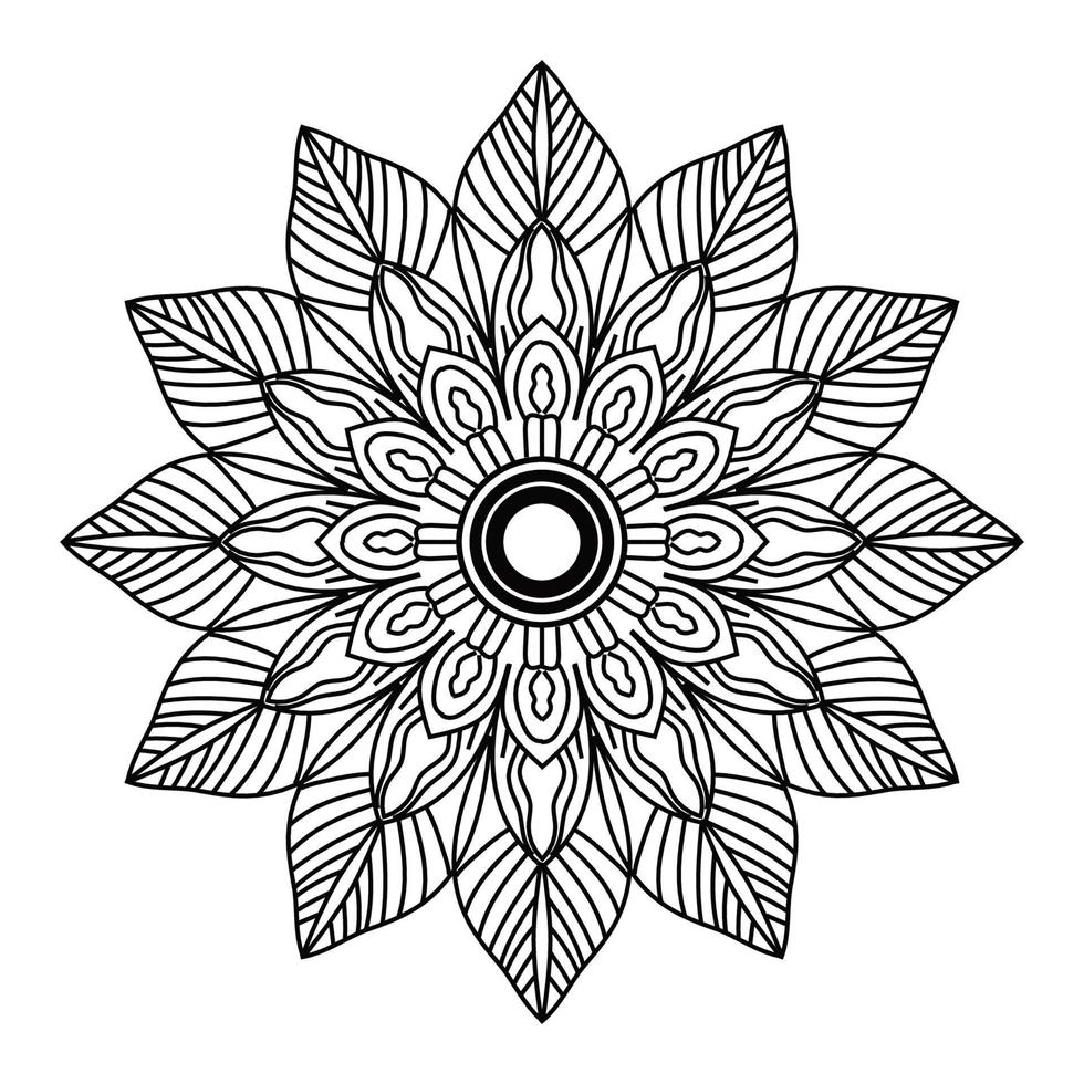 mandala colorazione libro. sfondo disegno, piastrella modello, camicia, saluto carta, etichetta, pizzo modello e tatuaggio. decorazione per interno design. vettore etnico orientale cerchio ornamento. bianca sfondo