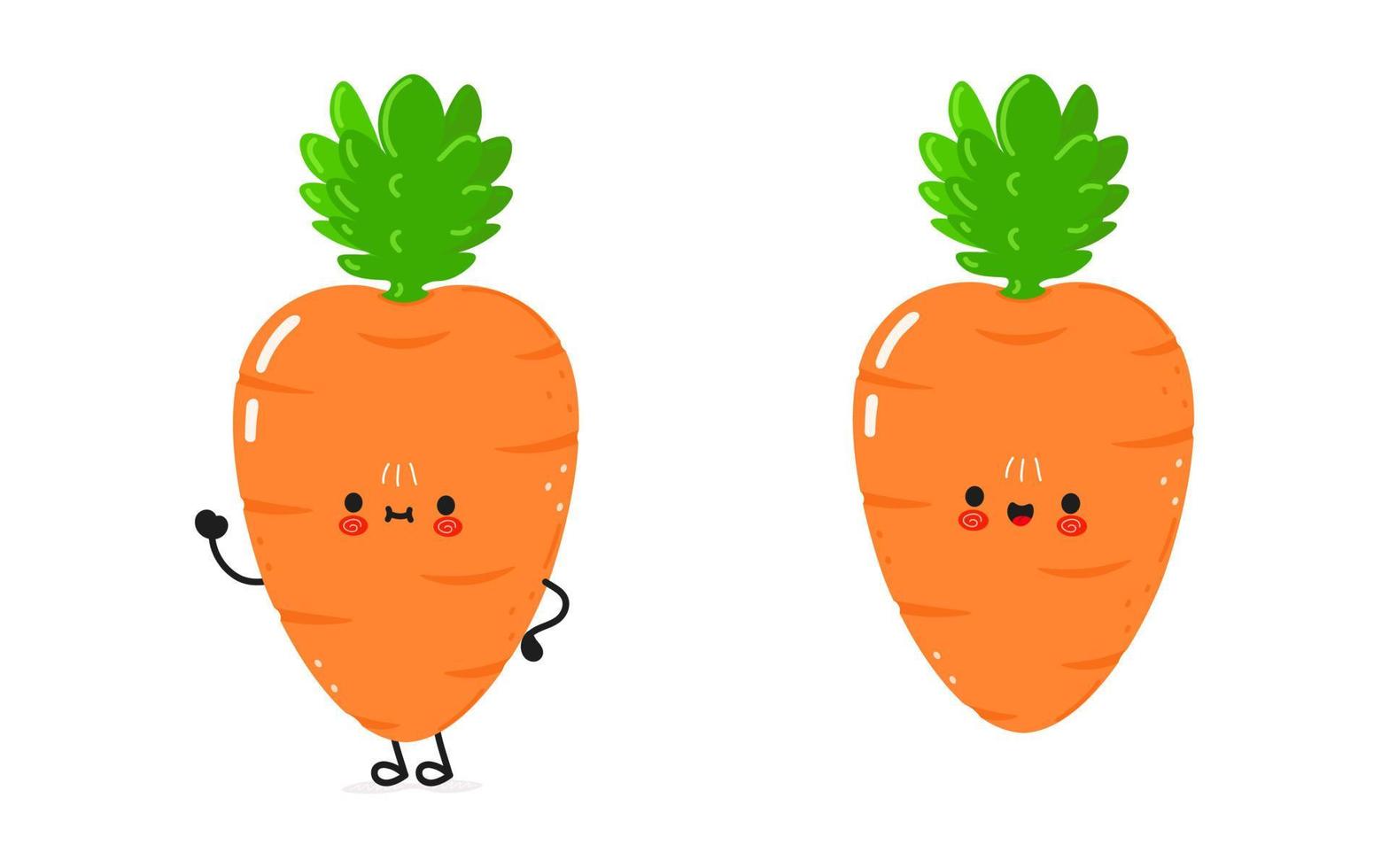 carino divertente carota agitando mano carattere. vettore mano disegnato cartone animato kawaii personaggio illustrazione icona. isolato su bianca sfondo. carota personaggio concetto