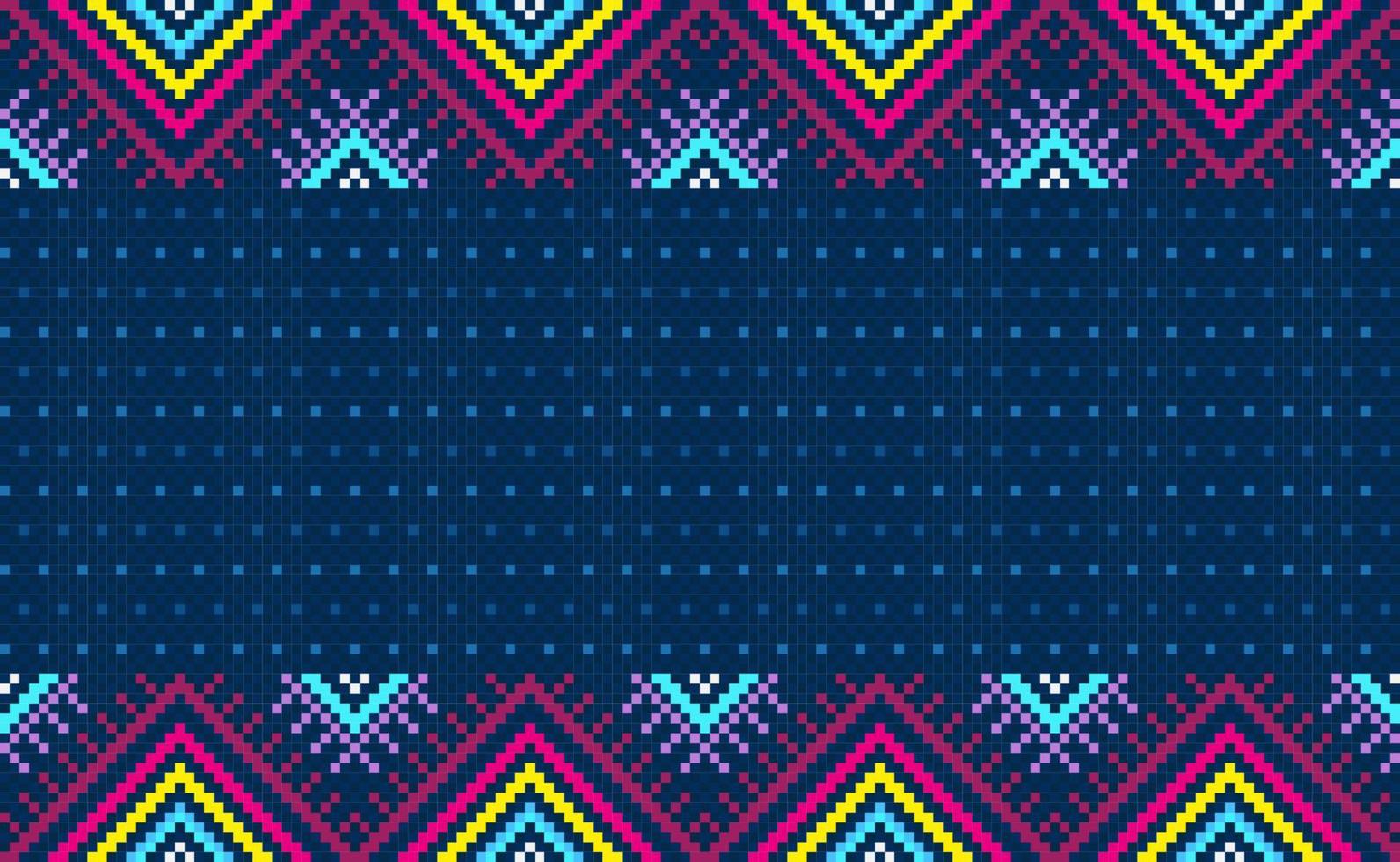 geometrico etnico modello, vettore pixel Vintage ▾ navajo stile, rosa e blu modello zigzag tradizionale sfondo