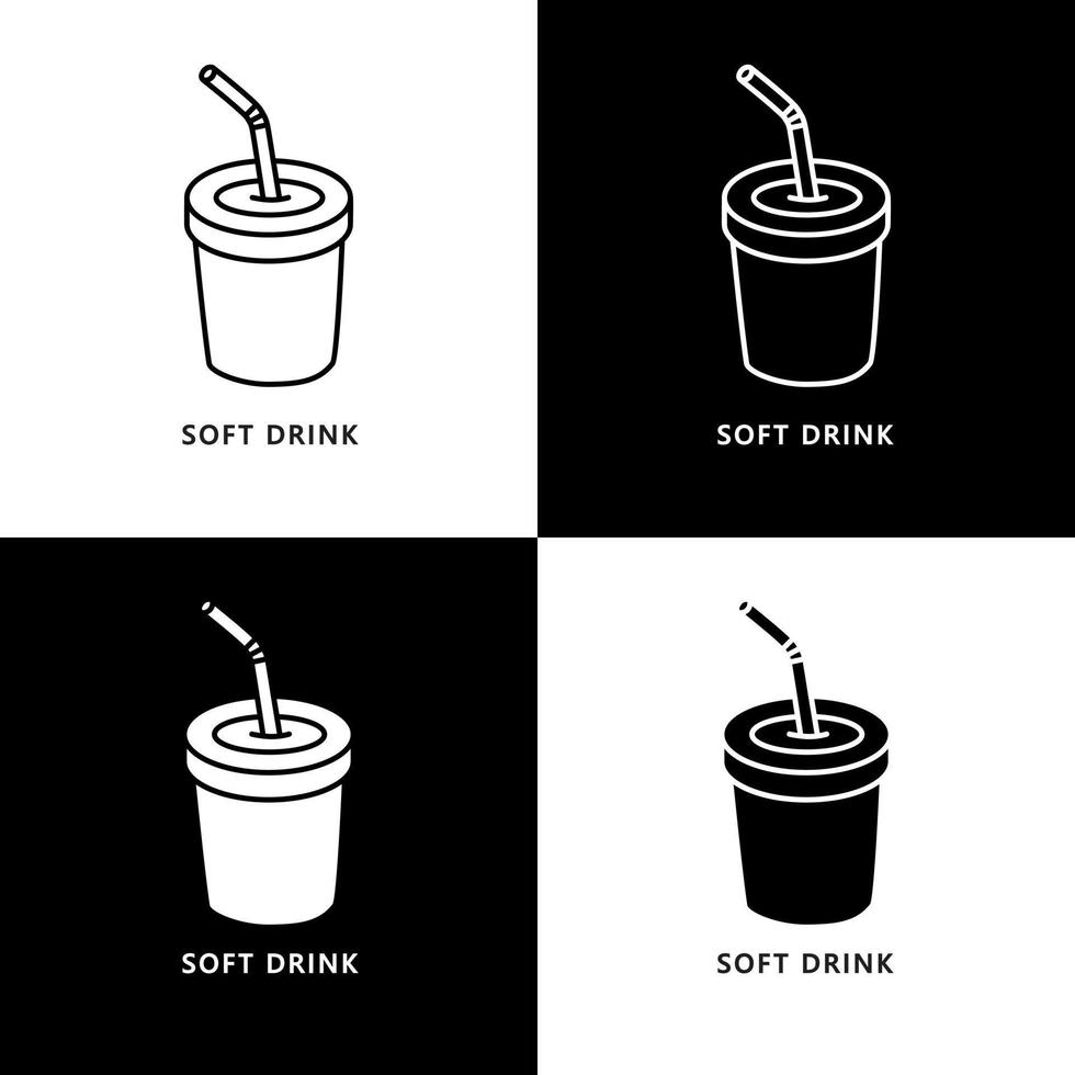 morbido bevanda logo. cibo e bevanda illustrazione. freddo Coca Cola bevande silhouette icona simbolo vettore