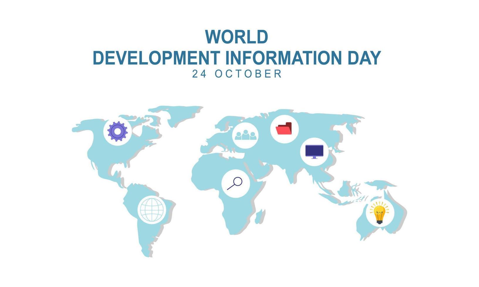 mondo sviluppo informazione giorno. tecnologia informazione icona illustrazione vettore