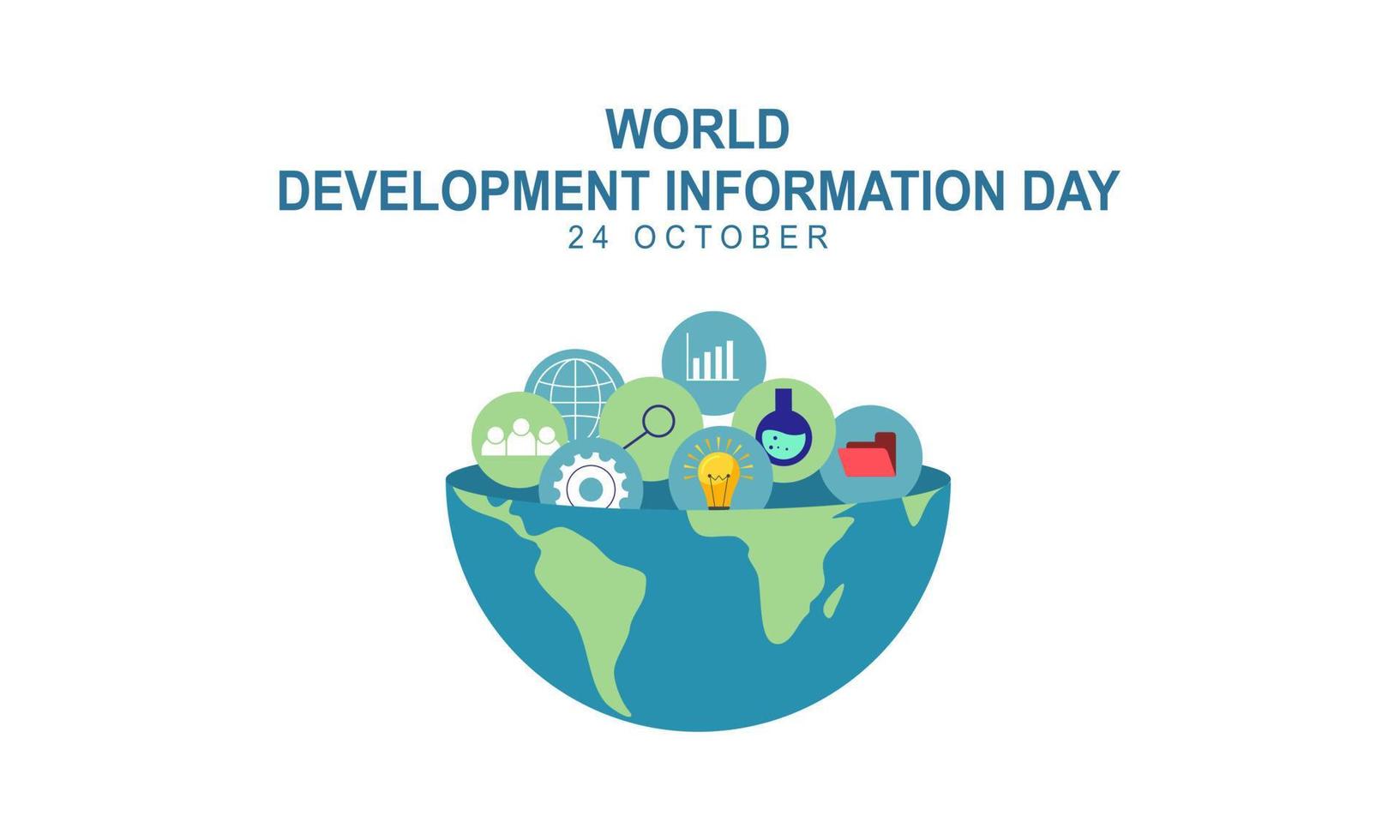 mondo sviluppo informazione giorno. tecnologia informazione icona illustrazione vettore