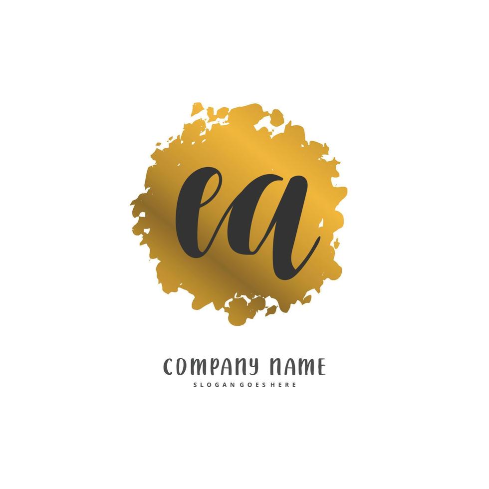 ea iniziale grafia e firma logo design con cerchio. bellissimo design manoscritto logo per moda, squadra, nozze, lusso logo. vettore