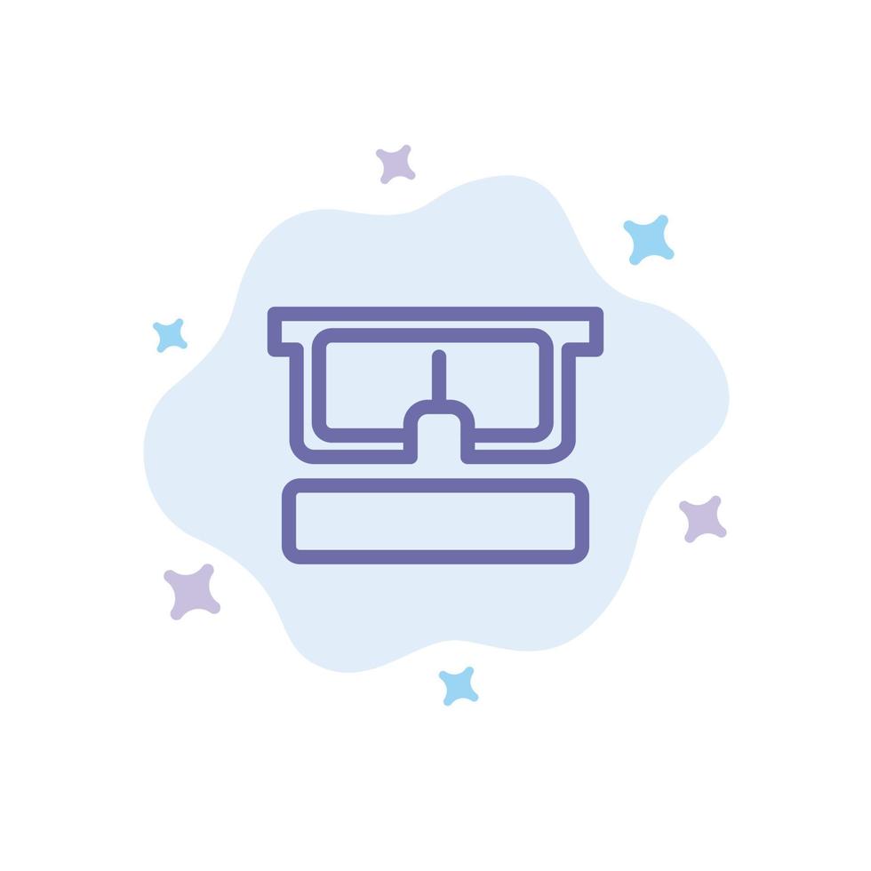 virtuale bicchieri medico occhio blu icona su astratto nube sfondo vettore