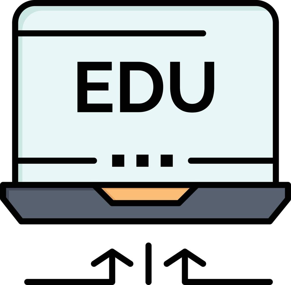 il computer portatile hardware freccia formazione scolastica piatto colore icona vettore icona bandiera modello