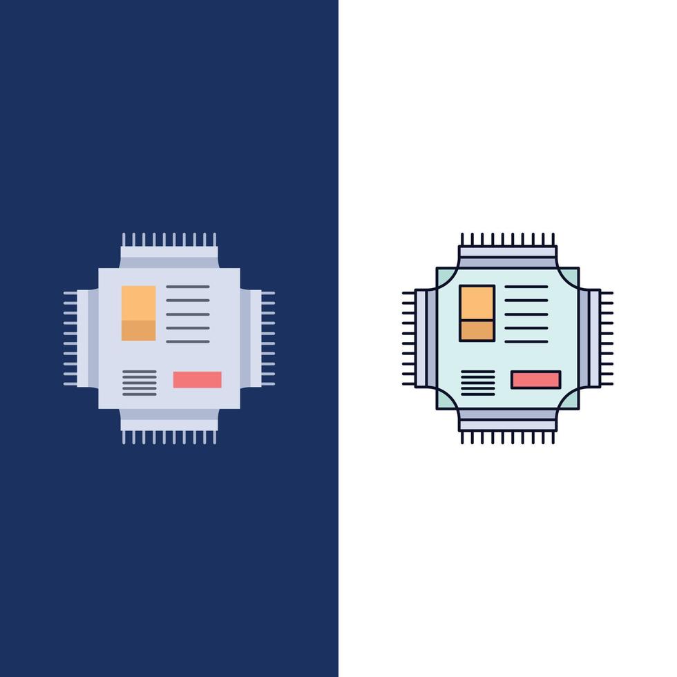 patata fritta processore microchip processore tecnologia piatto colore icona vettore