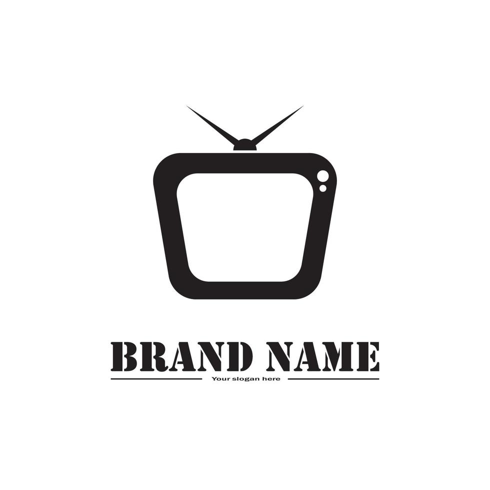 tv tecnologia logo design vettore