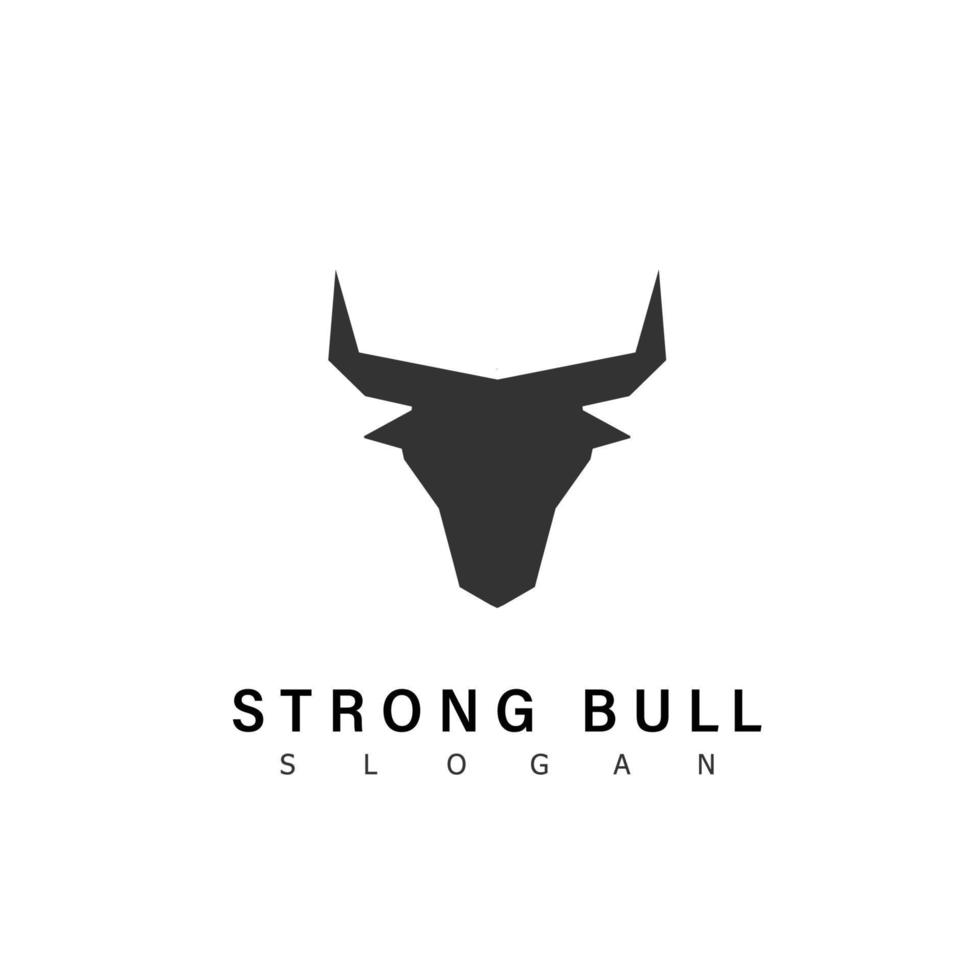 Toro logo simbolo bisonte animale forte vettore