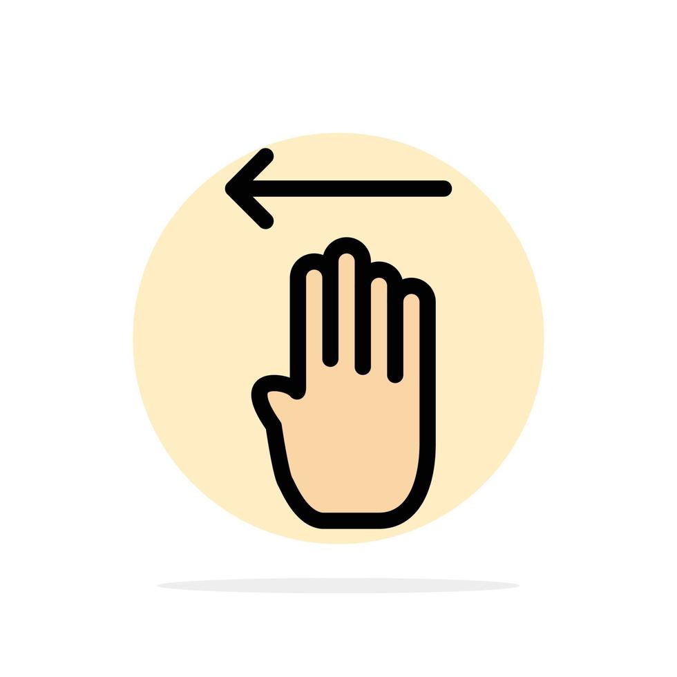 dito quattro gesto sinistra astratto cerchio sfondo piatto colore icona vettore