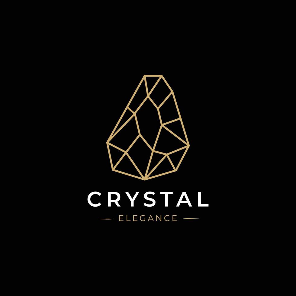 cristallo gemme logo design vettore modello lineare stile. gioielleria moda lusso logotipo concetto schema icona