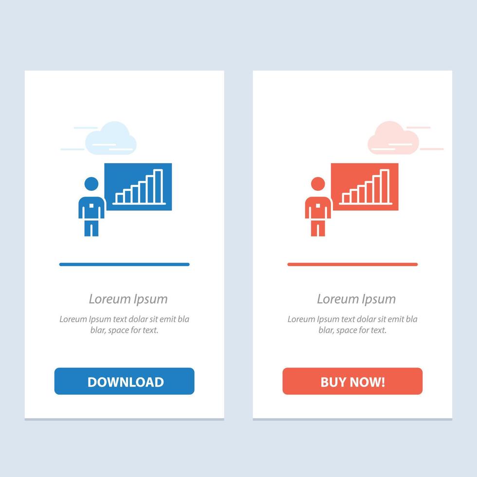 grafico attività commerciale grafico sforzi successo blu e rosso Scarica e acquistare adesso ragnatela aggeggio carta modello vettore