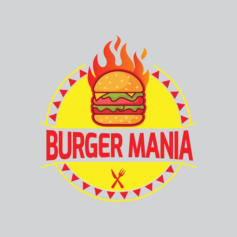 caldo hamburger logo vettore