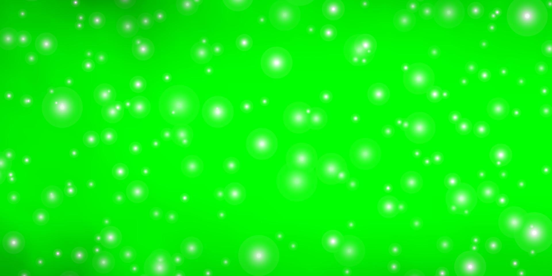sfondo vettoriale verde chiaro con stelle colorate.