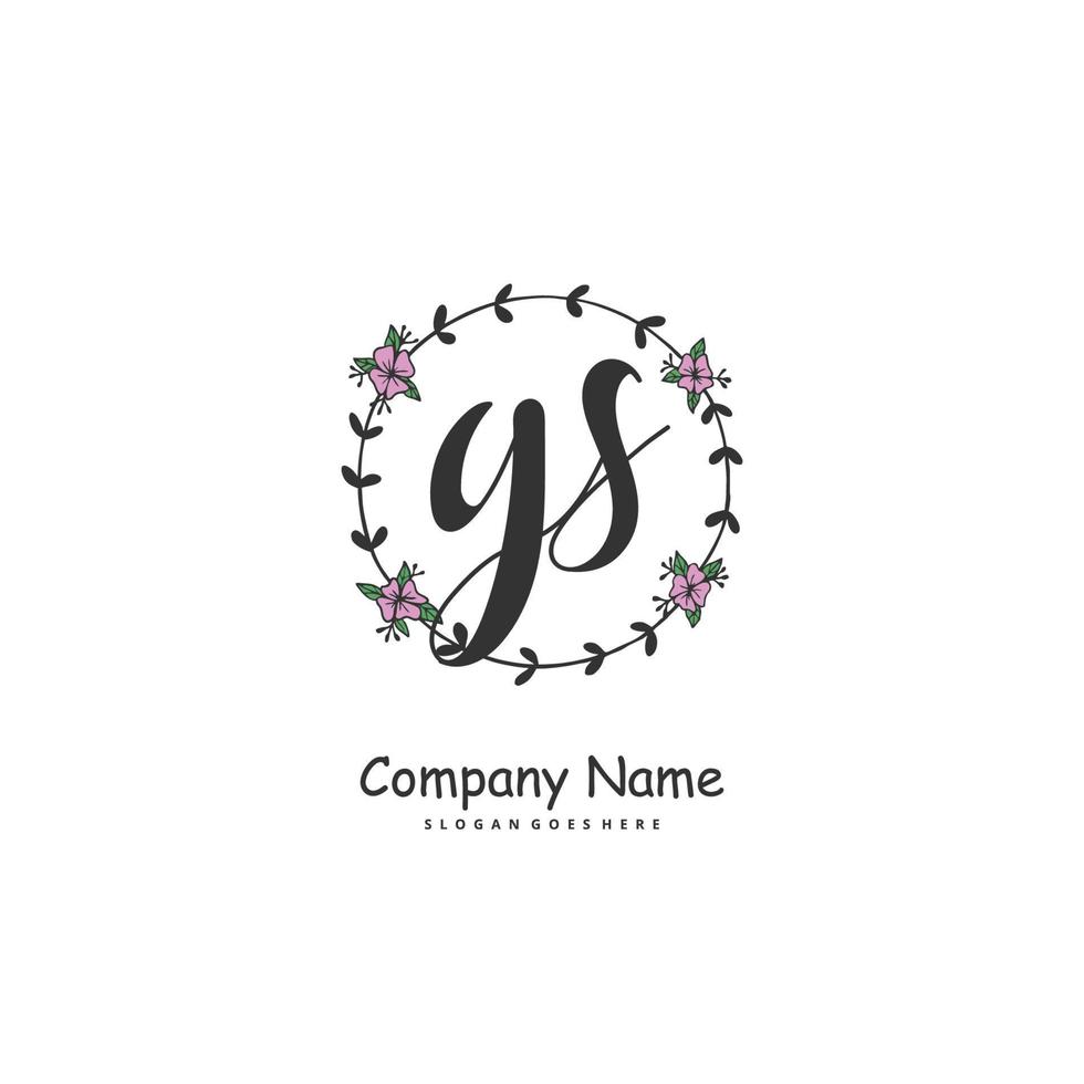 gs iniziale grafia e firma logo design con cerchio. bellissimo design manoscritto logo per moda, squadra, nozze, lusso logo. vettore