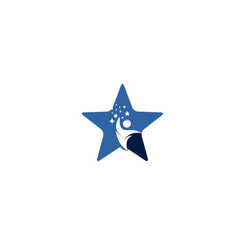 successo vettore logo design. sviluppo creativo cartello. umano e stella astratto icona con stelle simbolo.