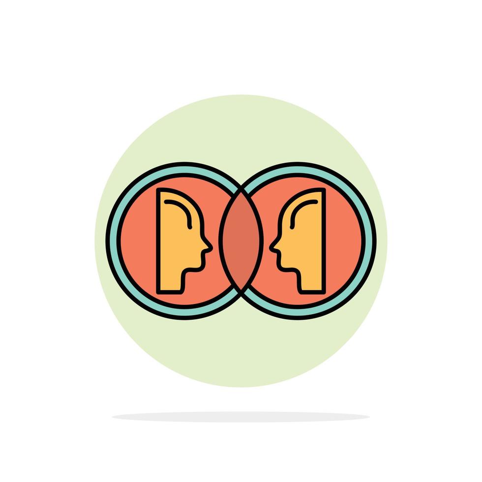moneta viso doppio duplicare uomo astratto cerchio sfondo piatto colore icona vettore