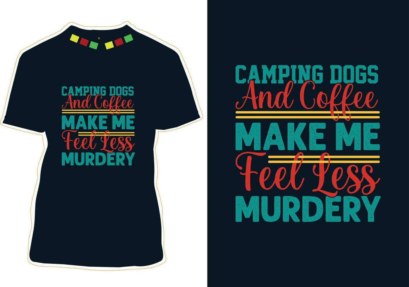 design t-shirt da campeggio vettore