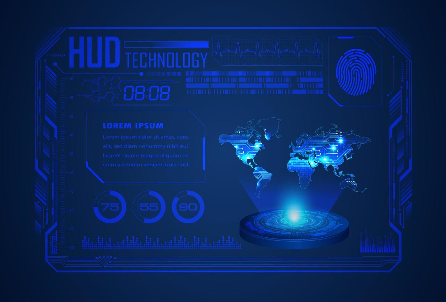 moderno hud tecnologia schermo sfondo vettore