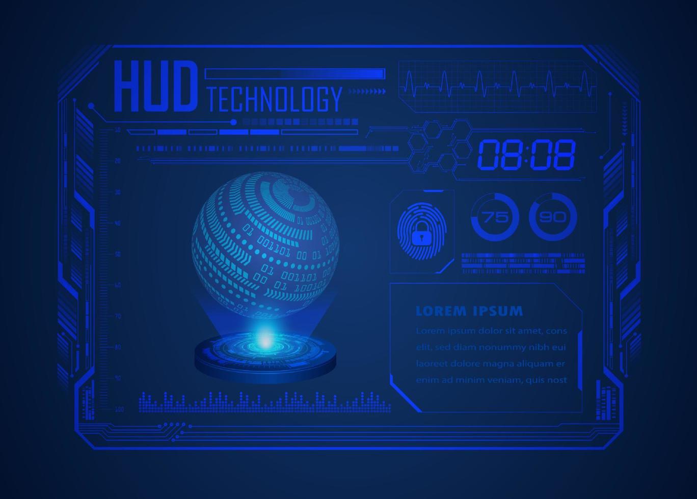 moderno hud tecnologia schermo sfondo vettore