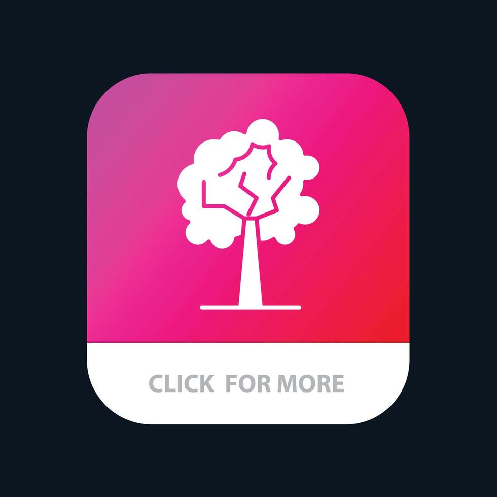 albero pianta crescita mobile App pulsante androide e ios glifo versione vettore