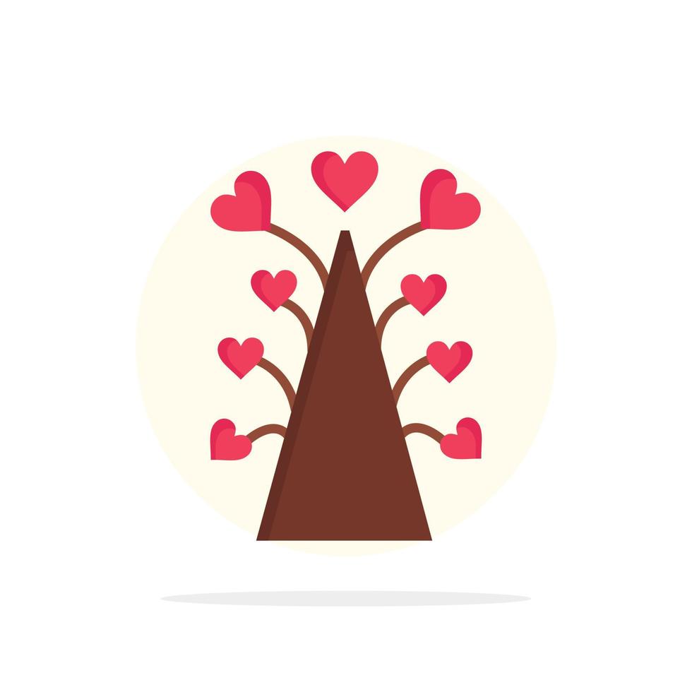 amore albero cuore San Valentino san valentino giorno astratto cerchio sfondo piatto colore icona vettore