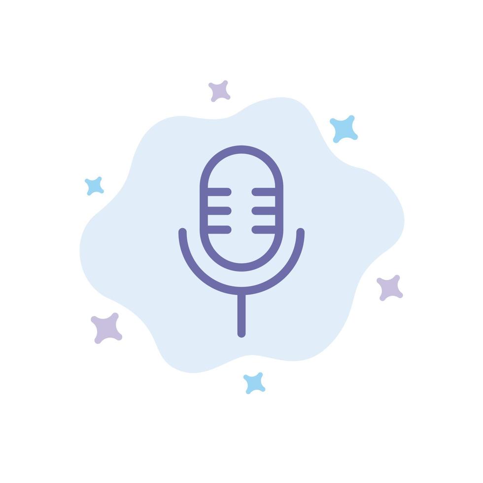 mic microfono suono mostrare blu icona su astratto nube sfondo vettore
