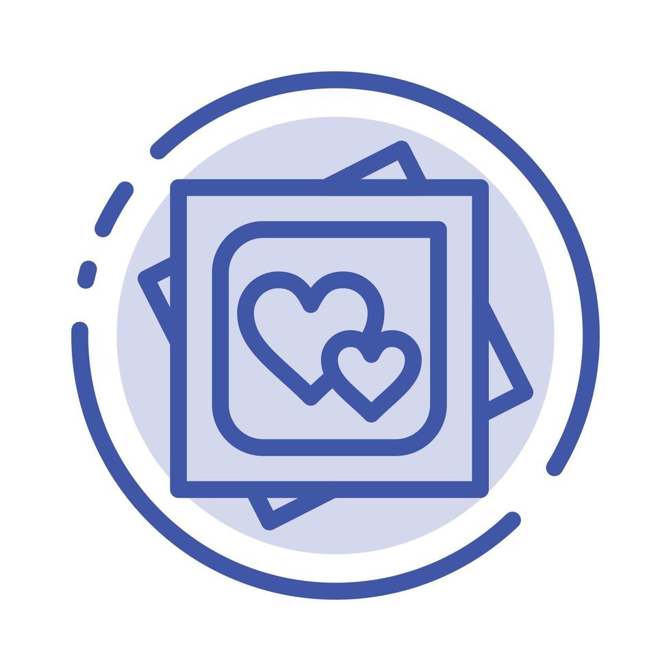 carta cuore amore matrimonio carta proposta blu tratteggiata linea linea icona vettore