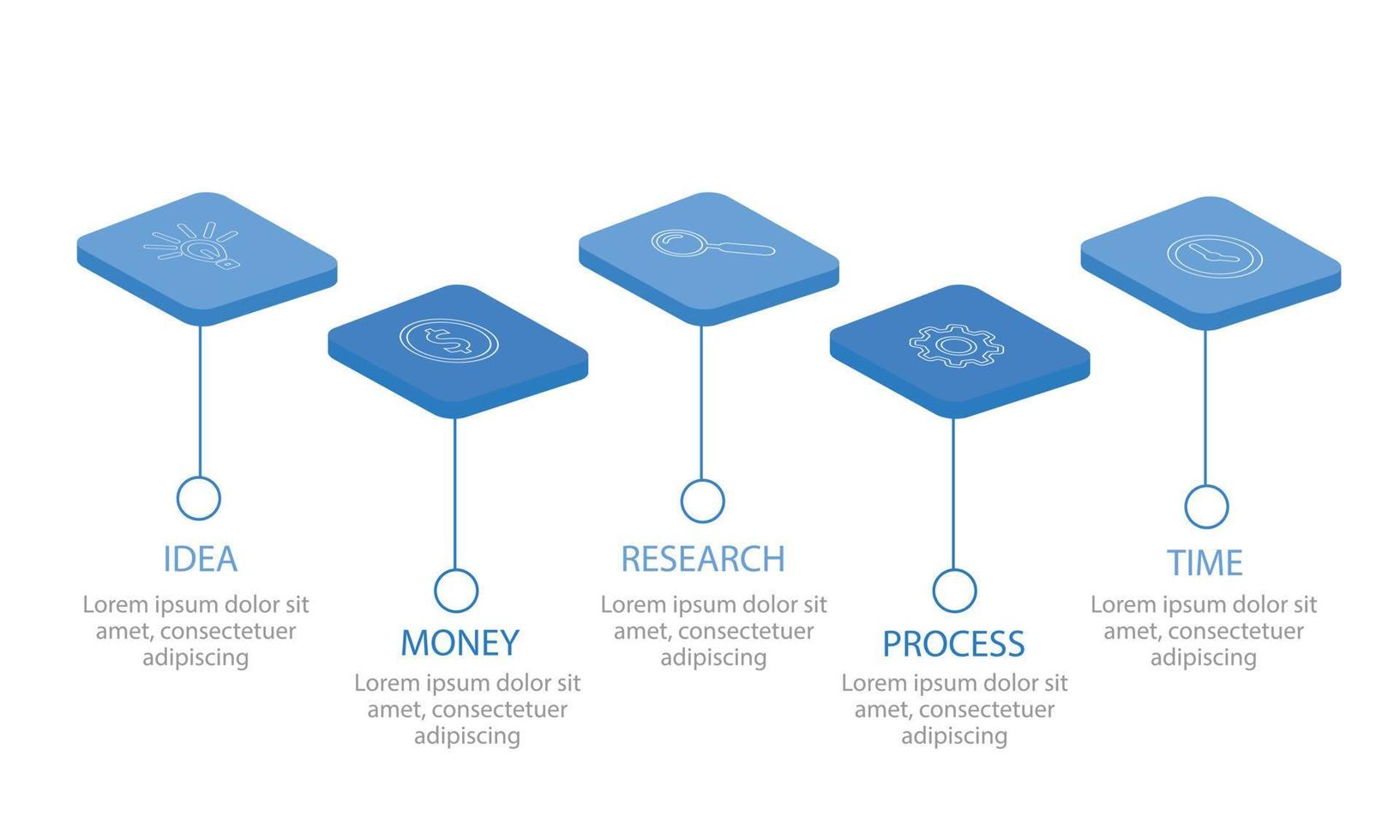 attività commerciale Infografica con 5 articolo o passi. vettore illustrazione