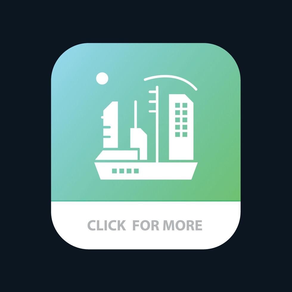 città colonizzazione colonia cupola espansione mobile App pulsante androide e ios glifo versione vettore