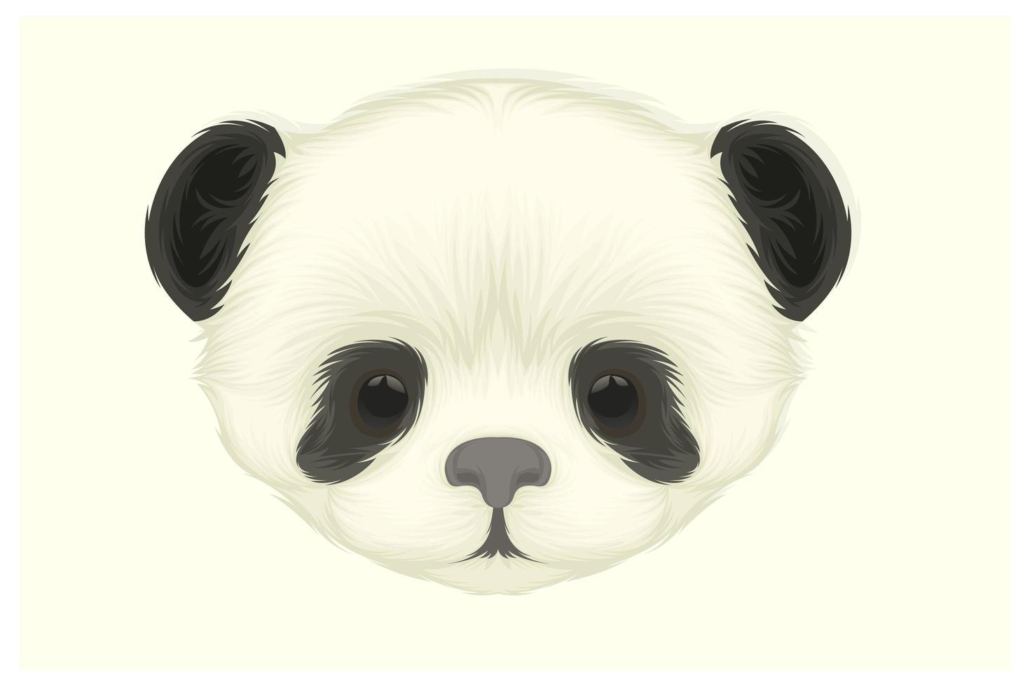 testa di panda carino nella vista frontale vettore