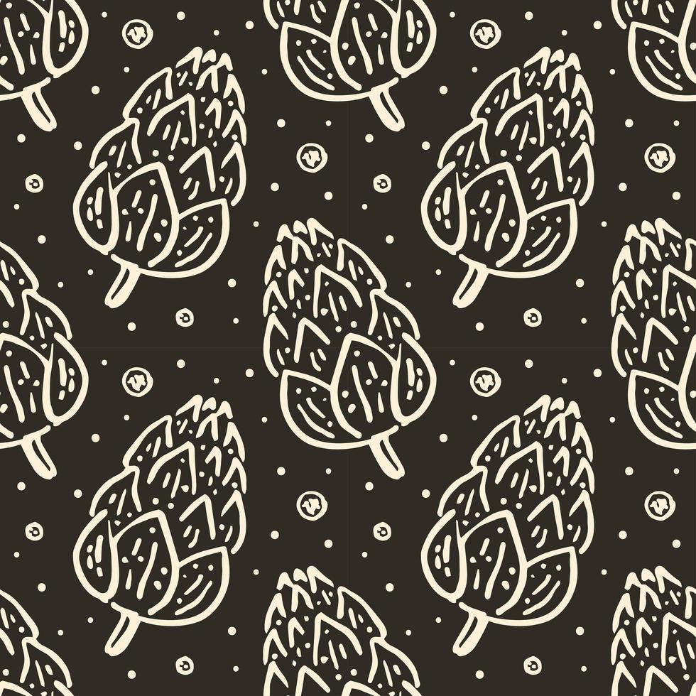 seamless pattern di coni di foresta vettore