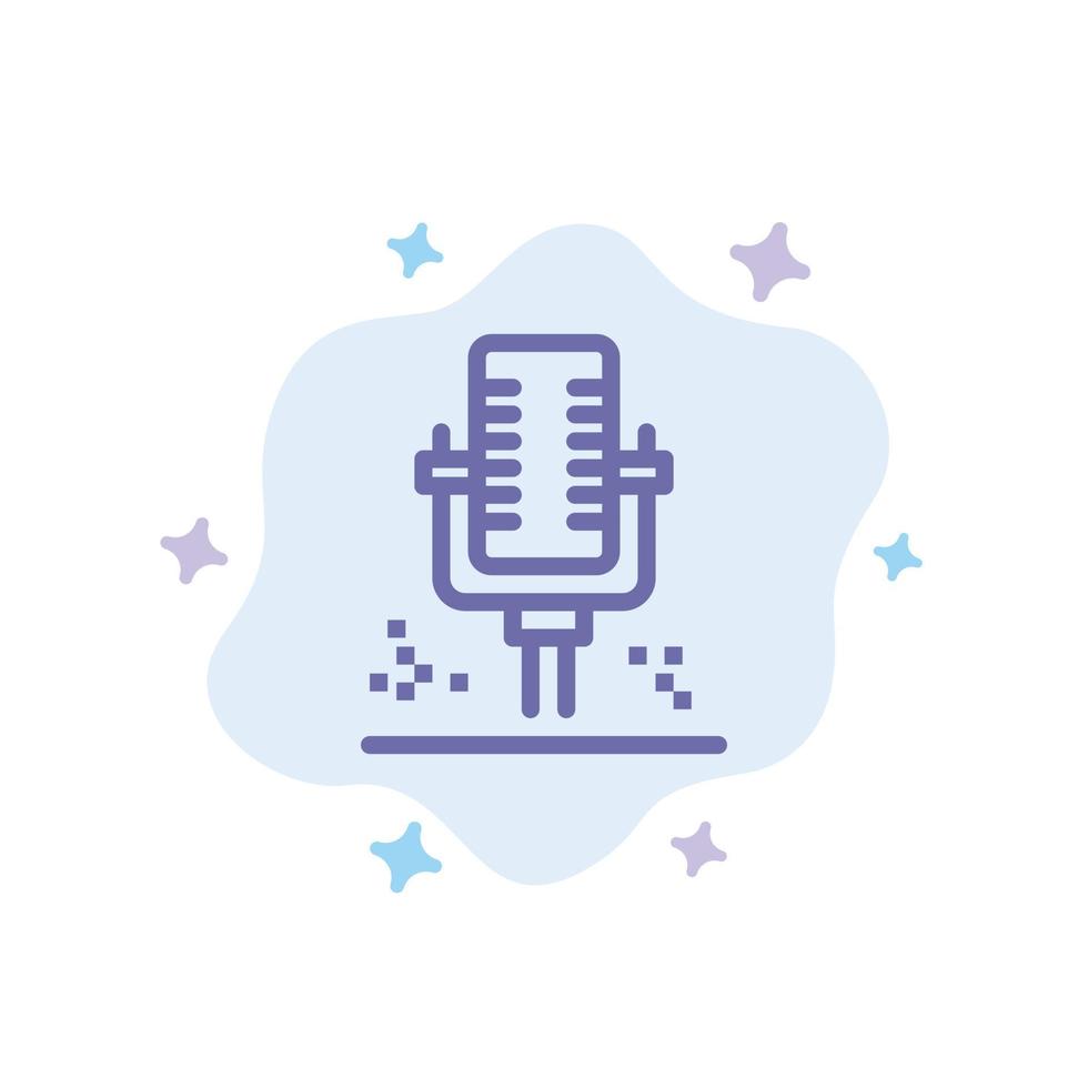 mic microfono professionale registrazione blu icona su astratto nube sfondo vettore