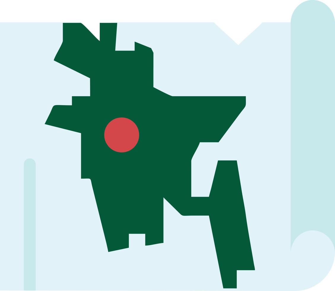 bangladesh carta geografica mondo bangla piatto colore icona vettore icona bandiera modello