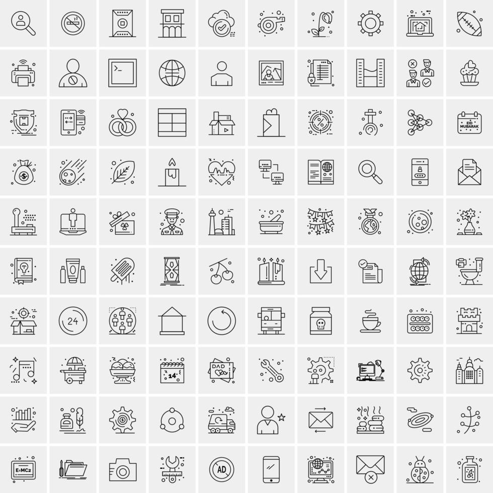 imballare di 100 universale linea icone per mobile e ragnatela vettore