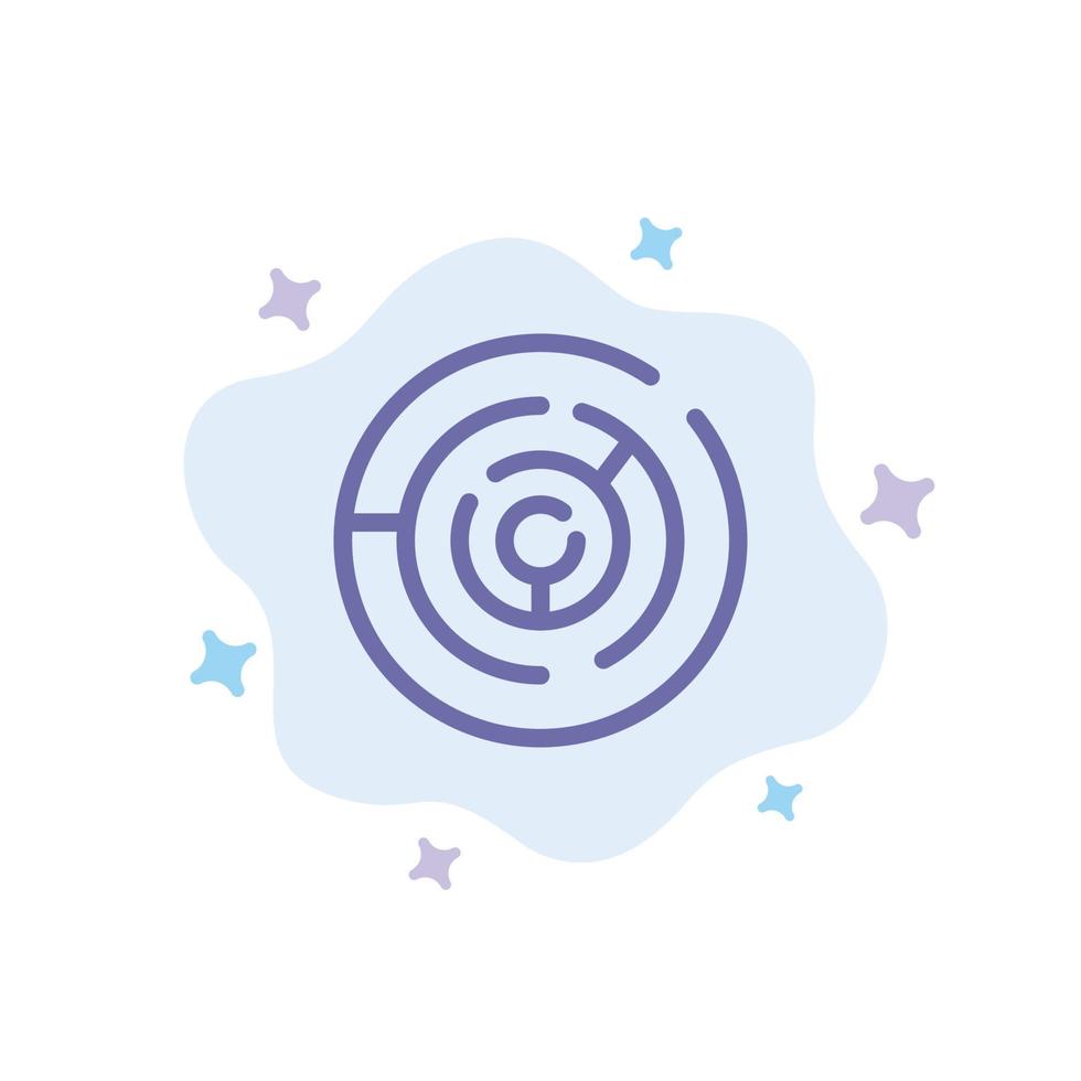 cerchio cerchio labirinto labirinto labirinto blu icona su astratto nube sfondo vettore