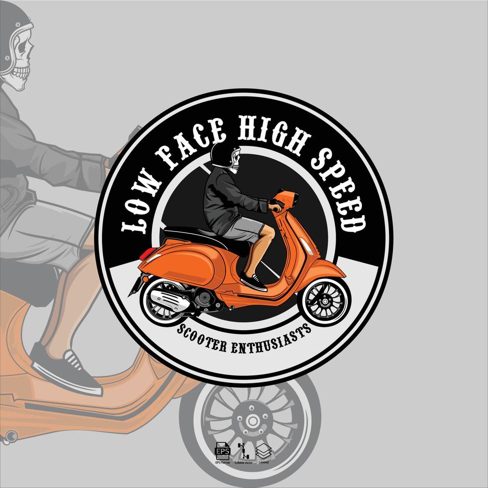 scooter appassionati illustrazione, pronto formato eps 10 vettore